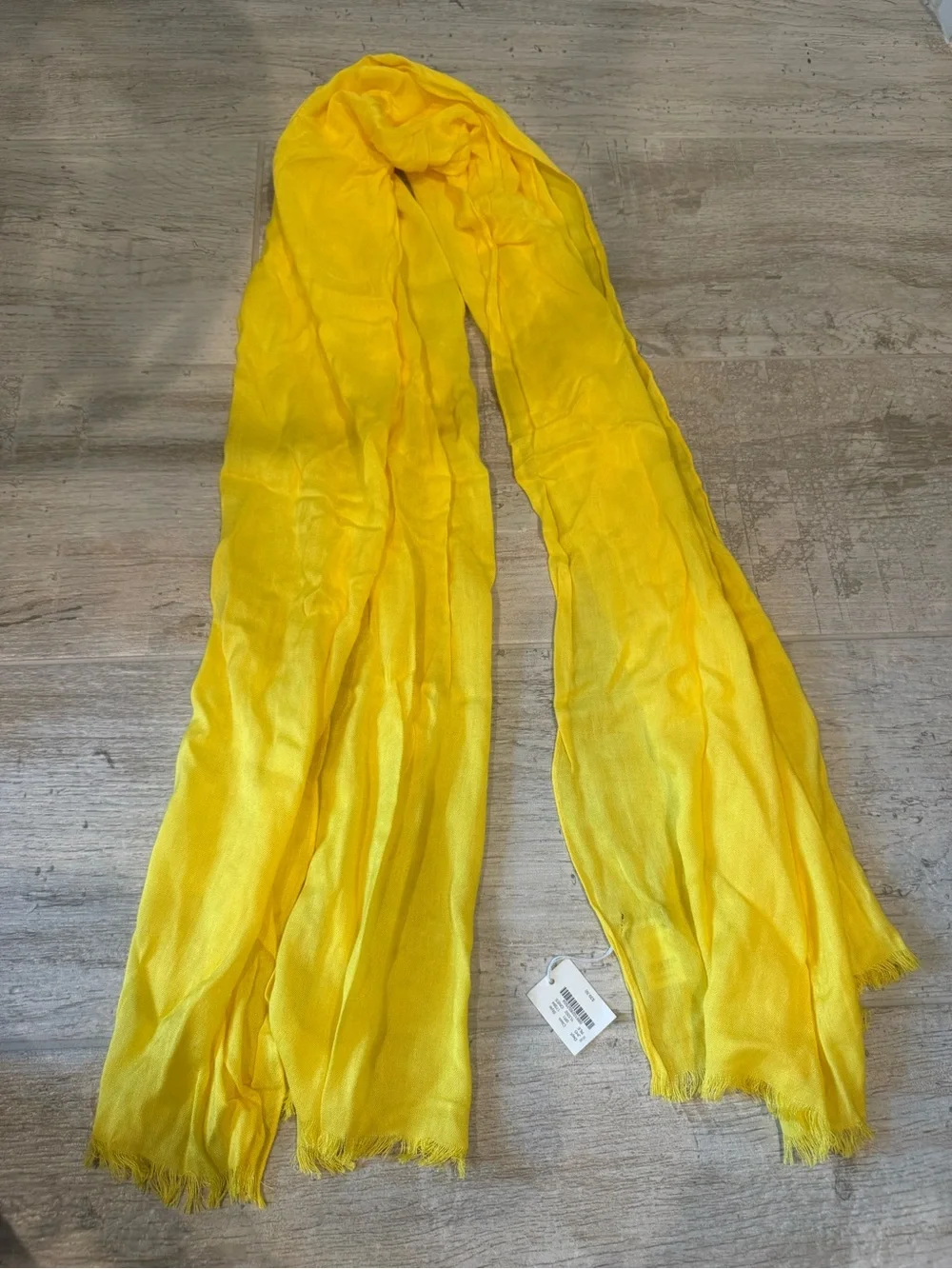 J. Crew Lightweight Bright Yellow Scarf